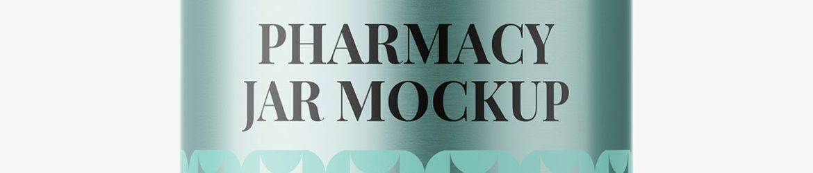 Metallic pharmaceutical jar mockup