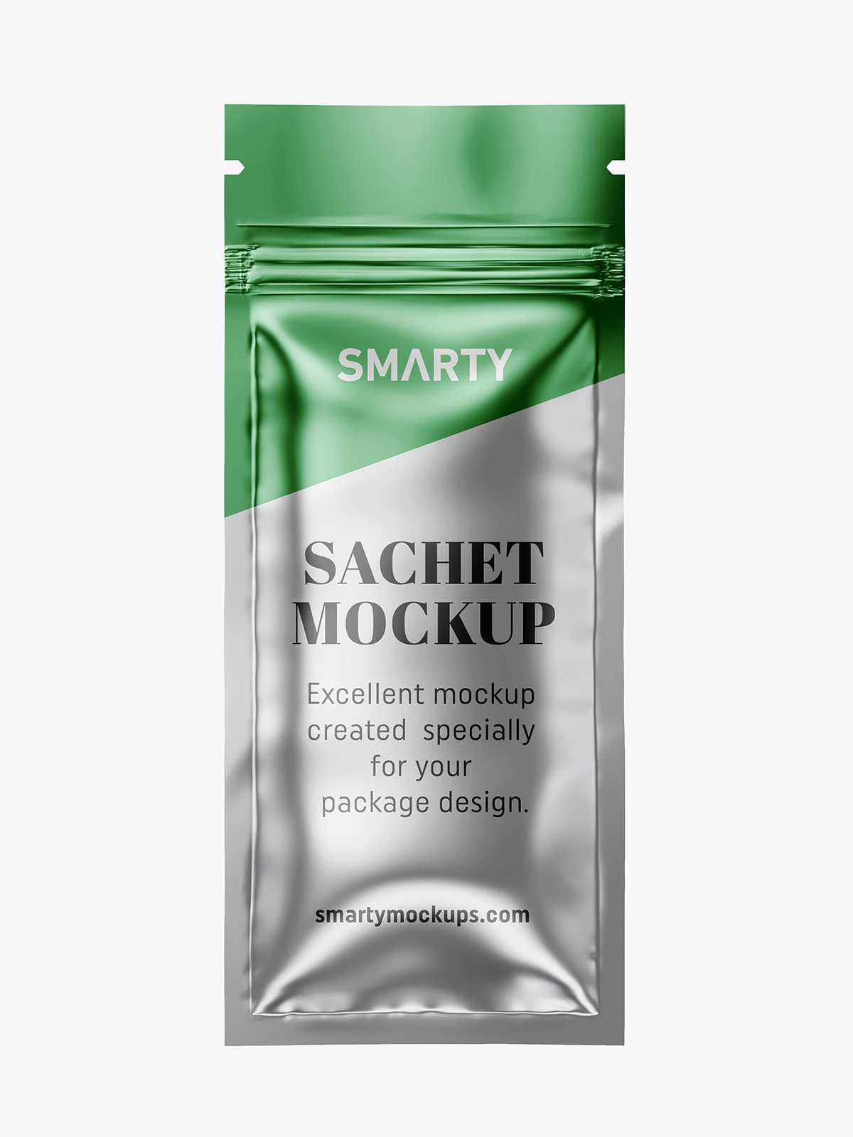 Metallic pouch mockup