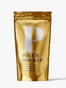 Metallic pouch mockup