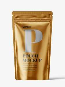 Metallic pouch mockup