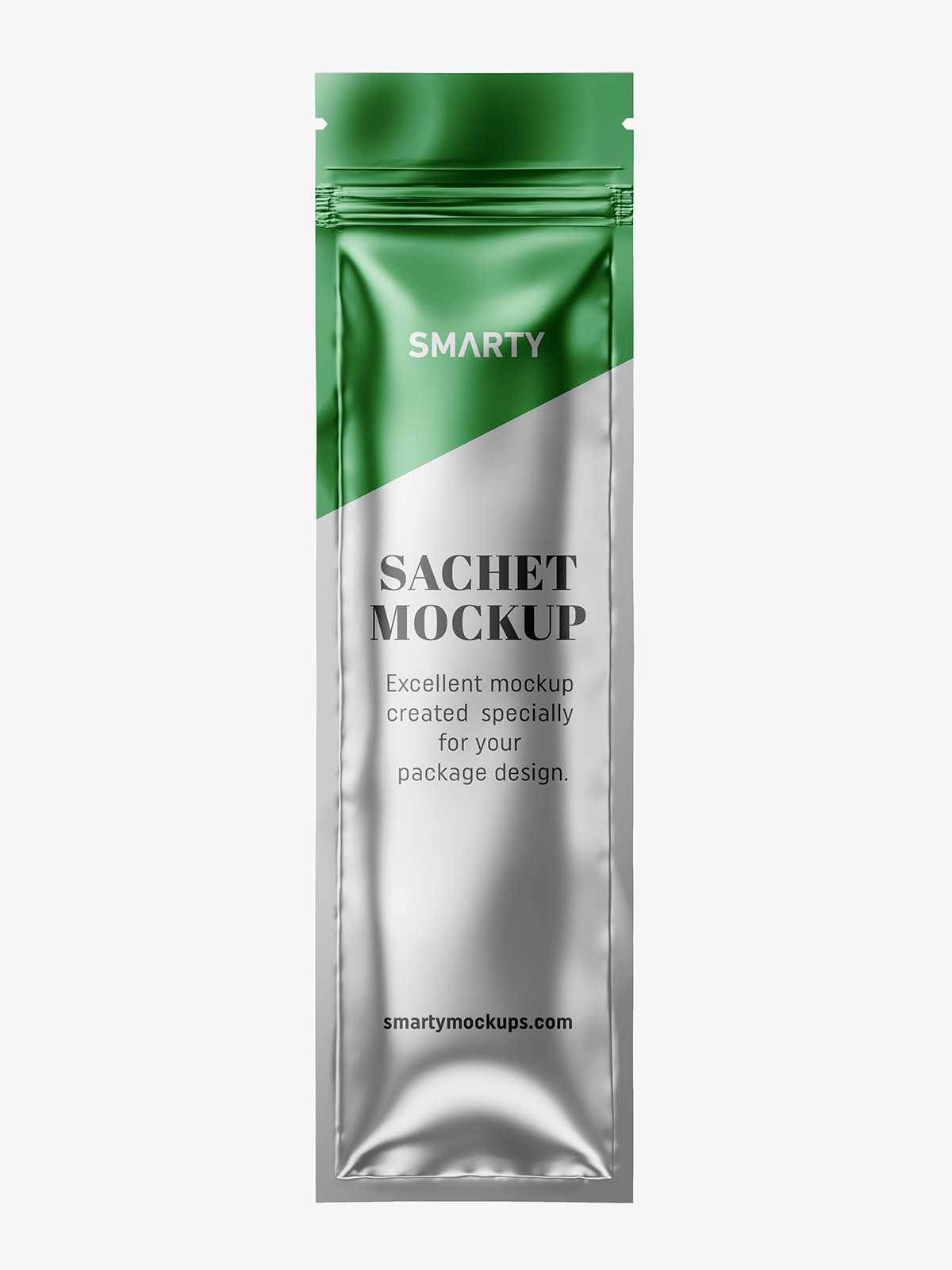 Metallic pouch mockup
