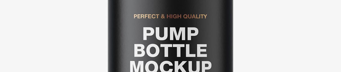 Metallic pump bottle mockup