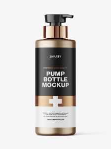Metallic pump bottle mockup