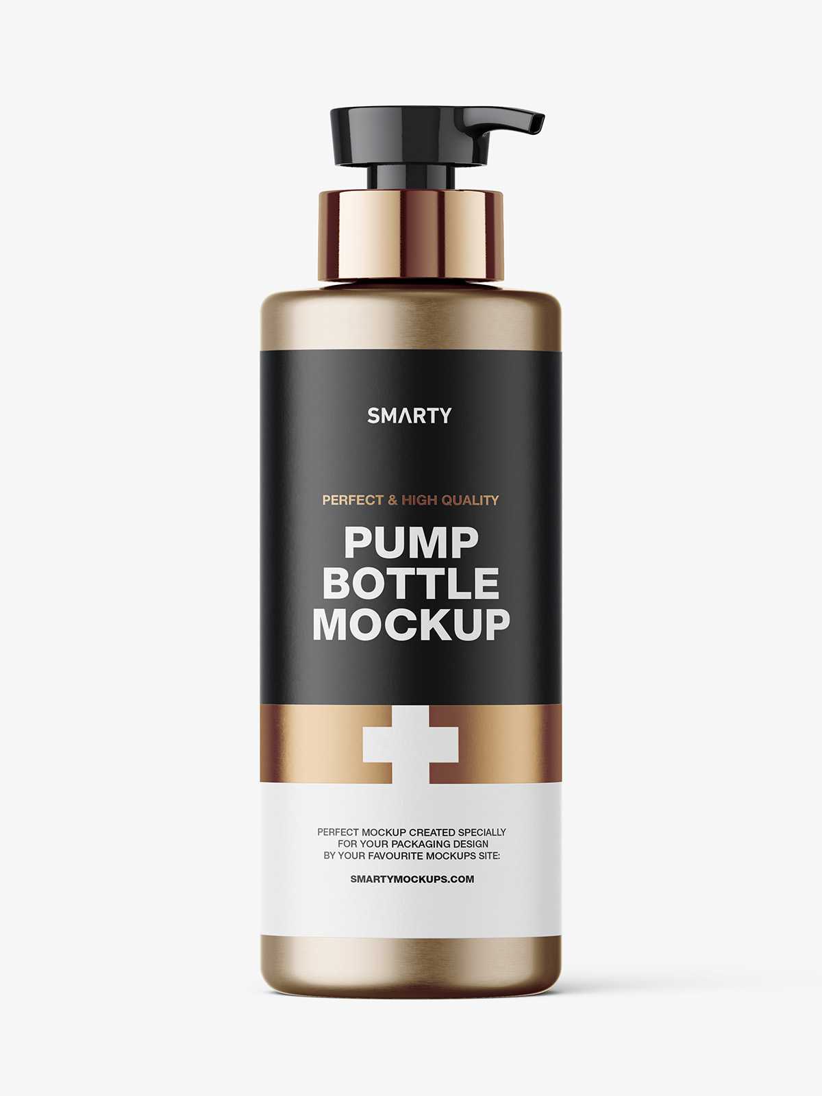 Metallic pump bottle mockup