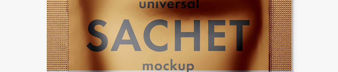 Metallic sachet mockup