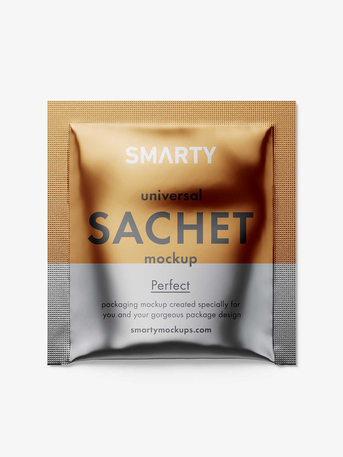 Metallic sachet mockup