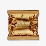 Metallic square pillow bag mockup