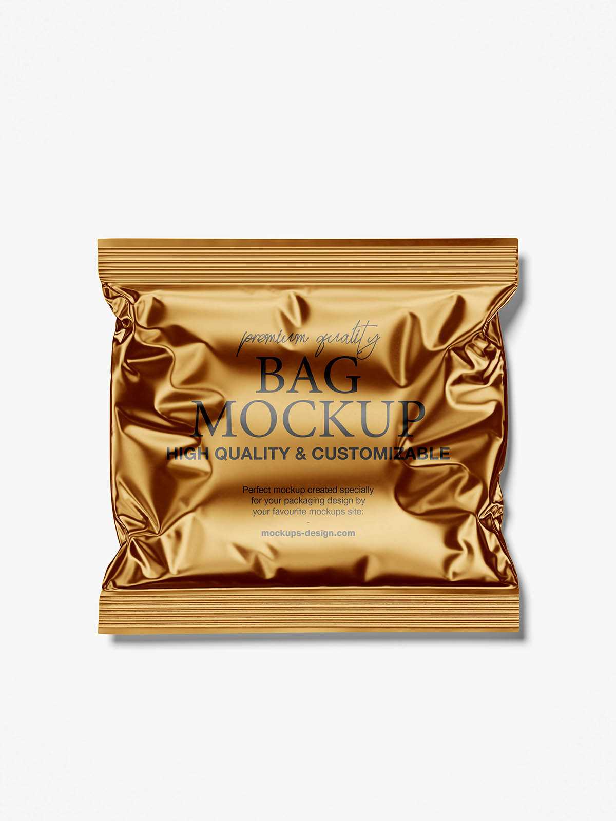 Metallic square pillow bag mockup