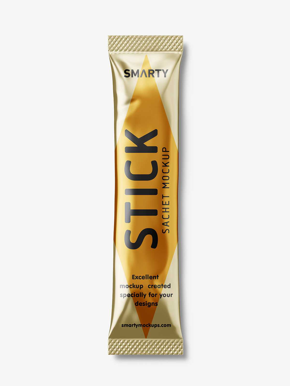 Metallic stick sachet mockup