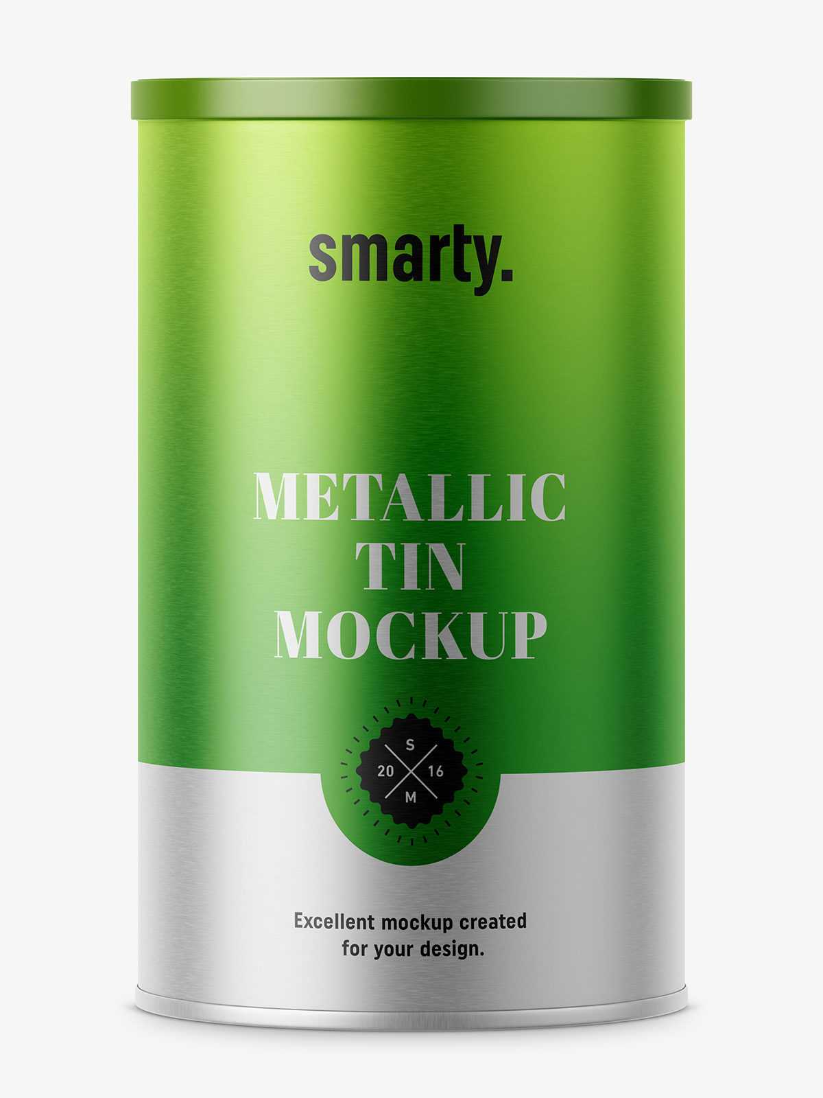 Metallic tin can mockup