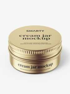 Metallic tin cream jar mockup