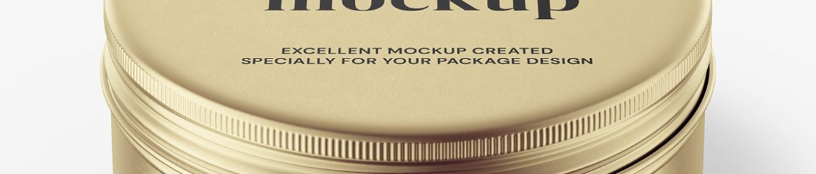 Metallic tin cream jar mockup Metallic tin cream jar mockup