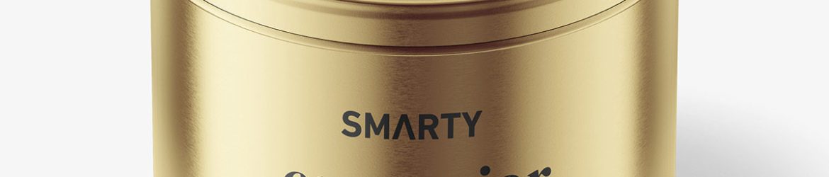 Metallic tin jar mockup Metallic tin jar mockup