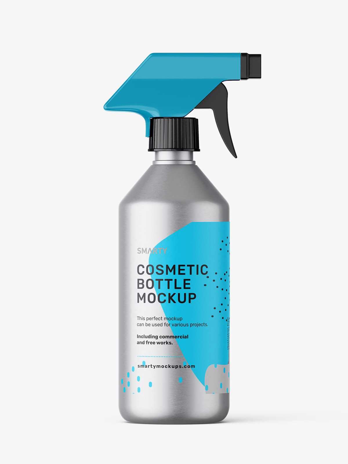 Metallic trigger spray bottle mockup