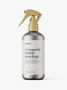 Metallic trigger spray bottle mockup