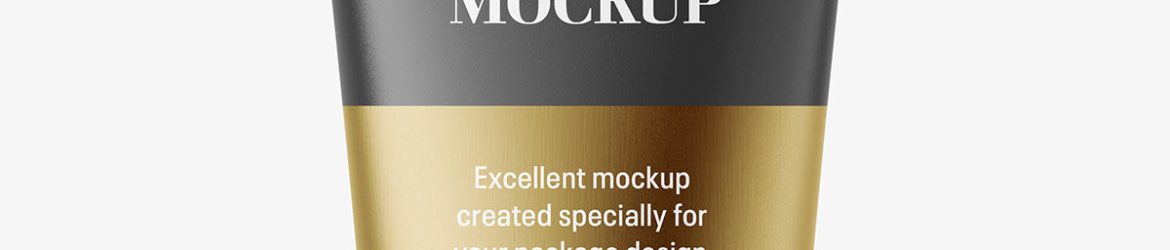Metallic tube with octagonal cap mockup