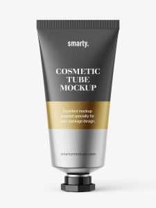 Metallic tube with octagonal cap mockup