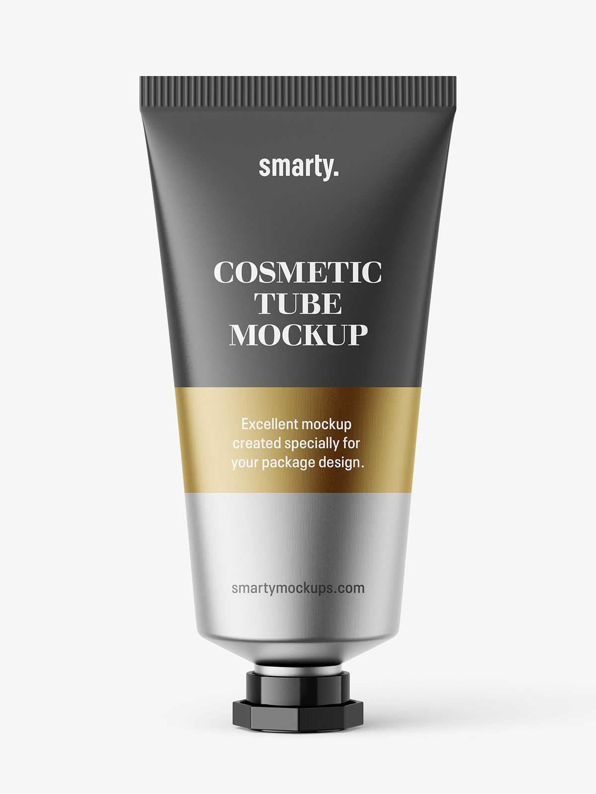 Metallic tube with octagonal cap mockup