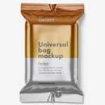Metallic wipes pack mockup