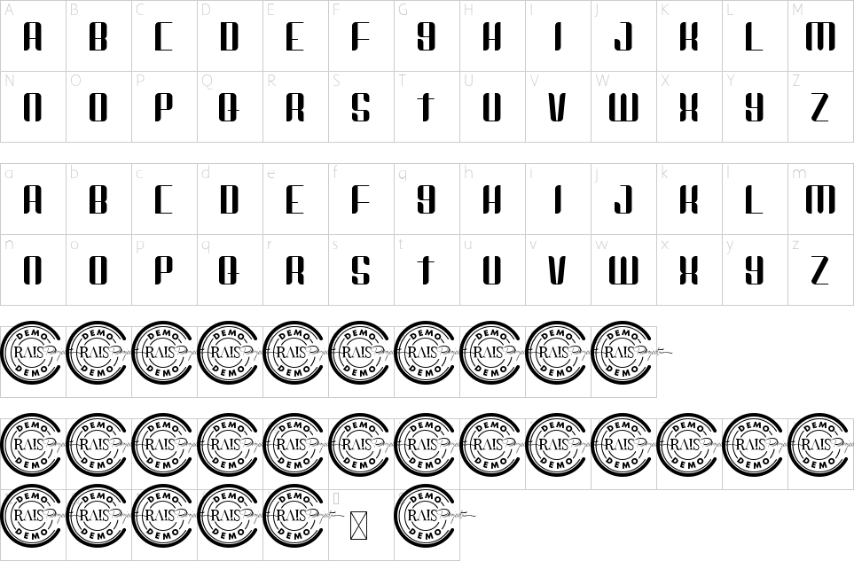 Mapa de caracteres da fonte Micronium Font | 1001 Free Fonts