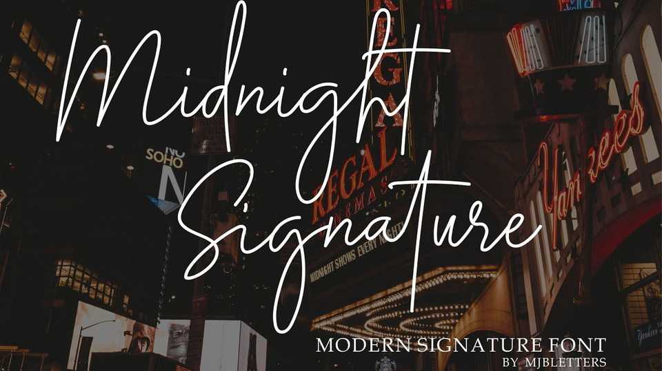 Midnight Signature Font › Fontesk