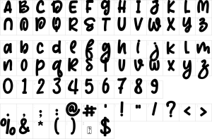Mapa de caracteres da fonte Mikhaloo Font | 1001 Free Fonts