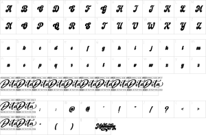 Mapa de caracteres da fonte Mildenday Font | 1001 Free Fonts