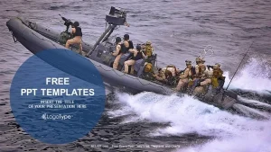 Military boats patrolling PowerPoint Templates