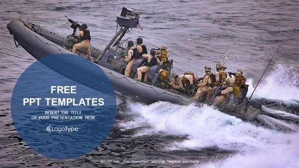 Military boats patrolling PowerPoint Templates