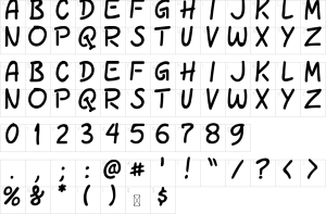 Mapa de caracteres da fonte Milk Drink Font | 1001 Free Fonts