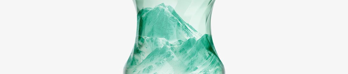 Mineral water bottle mockup / green