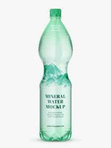 Mineral water bottle mockup / green