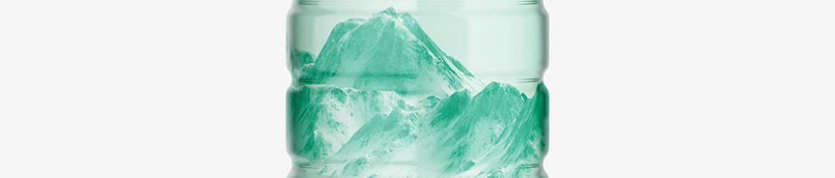 Mineral water bottle mockup / green