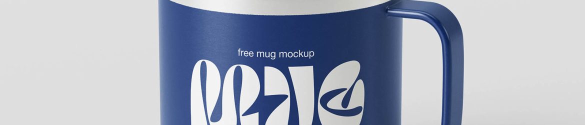 Minimal metal mug mockup