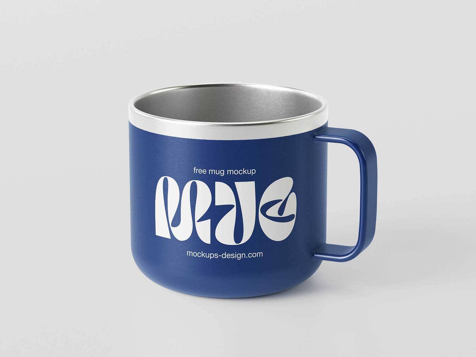 Minimal metal mug mockup