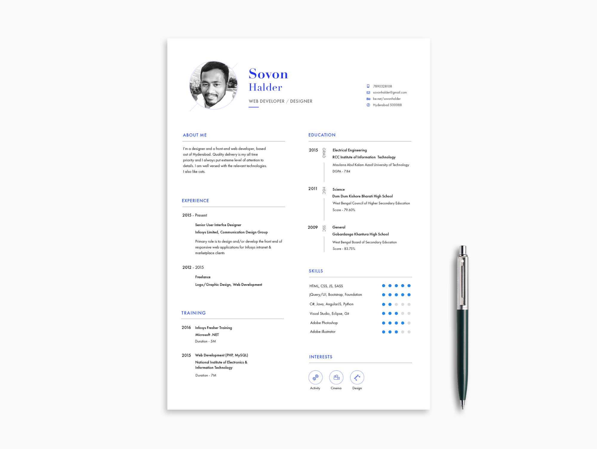 Minimal Resume Template (PSD, Ai, PDF)