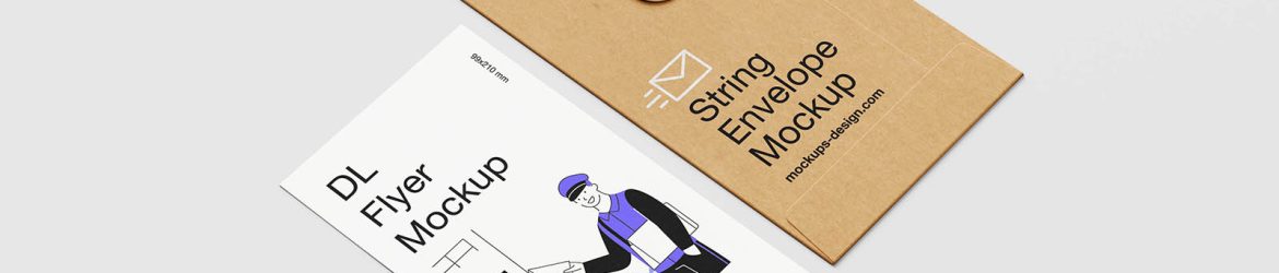 Minimal string envelope mockup