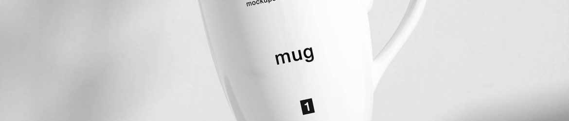 Minimal white mug mockup