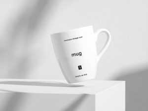 Minimal white mug mockup