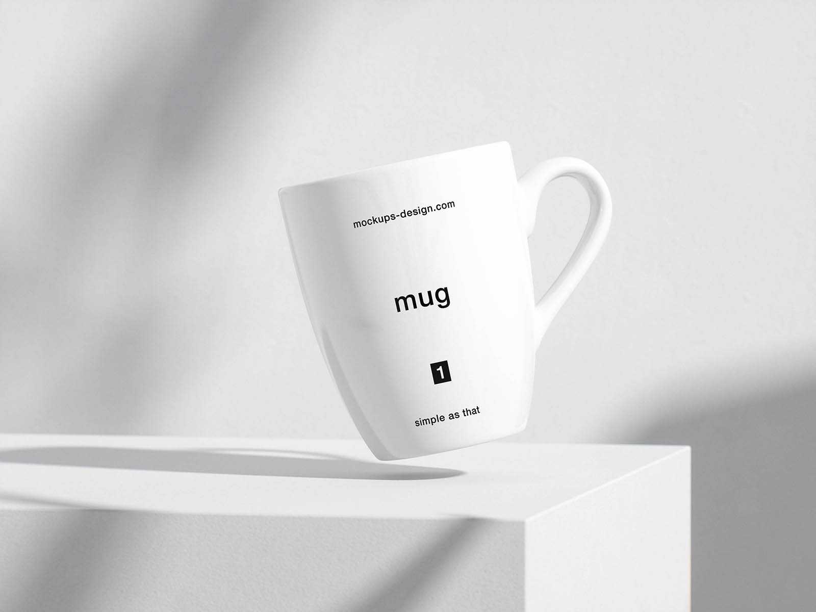 Minimal white mug mockup