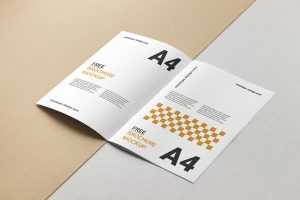 Minimalistic and clean A4 brochure mockup