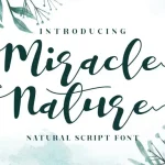 Miracle Nature Calligraphy Font - Fonte Grátis Miracle Nature Calligraphy Font