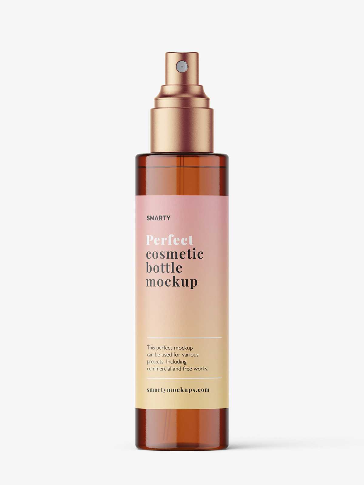 Mist spray bottle mockup / amber