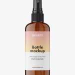 Mist spray bottle mockup / amber