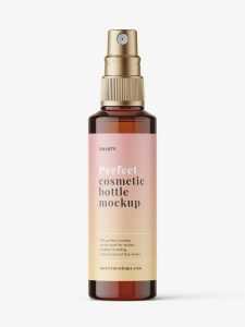 Mist spray bottle mockup / amber