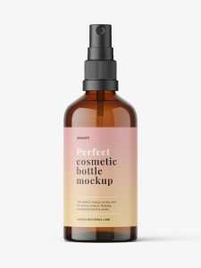 Mist spray bottle mockup / amber