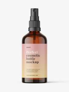 Mist spray bottle mockup / amber