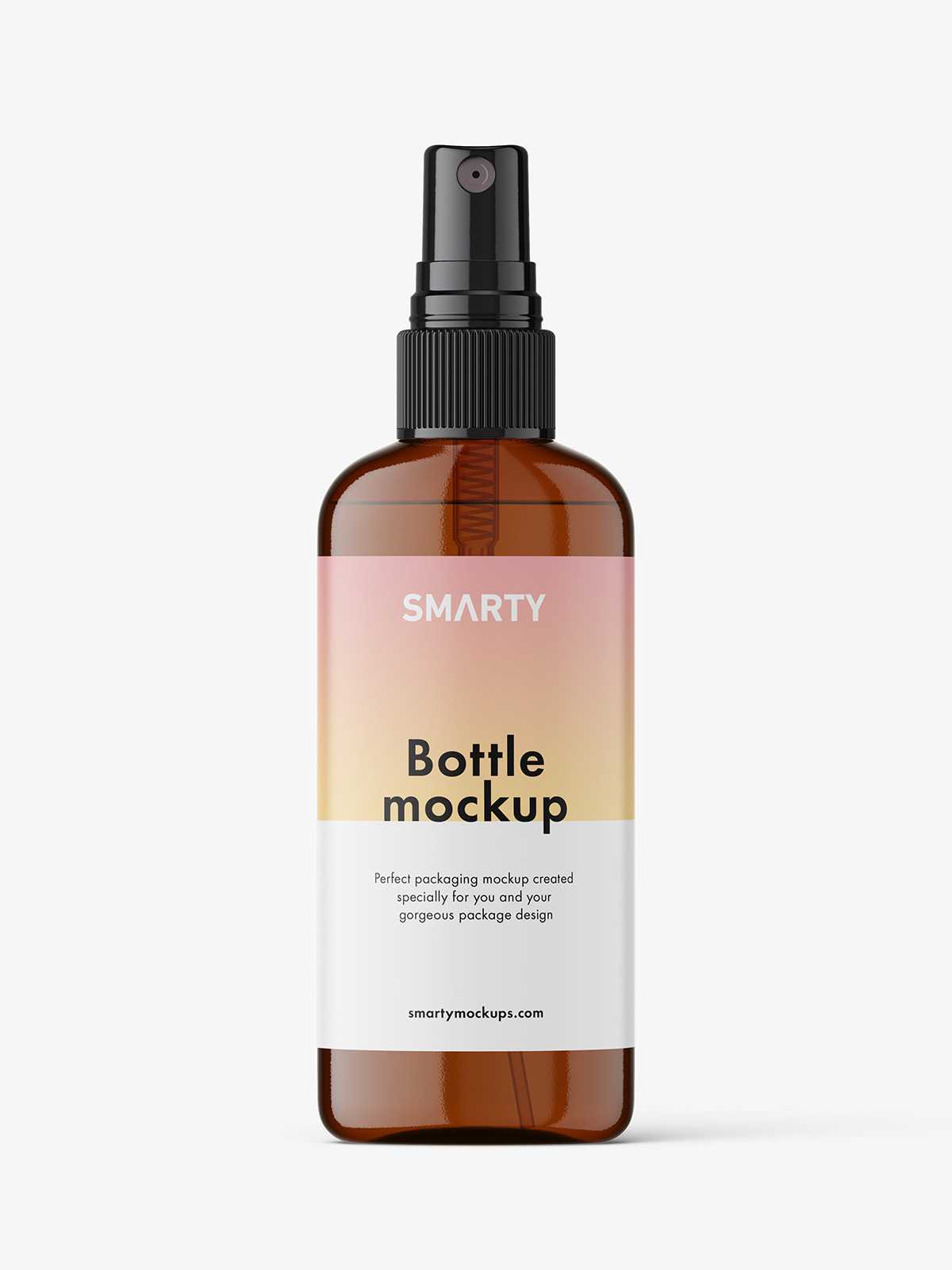Mist spray bottle mockup / amber