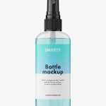 Mist spray bottle mockup / clear