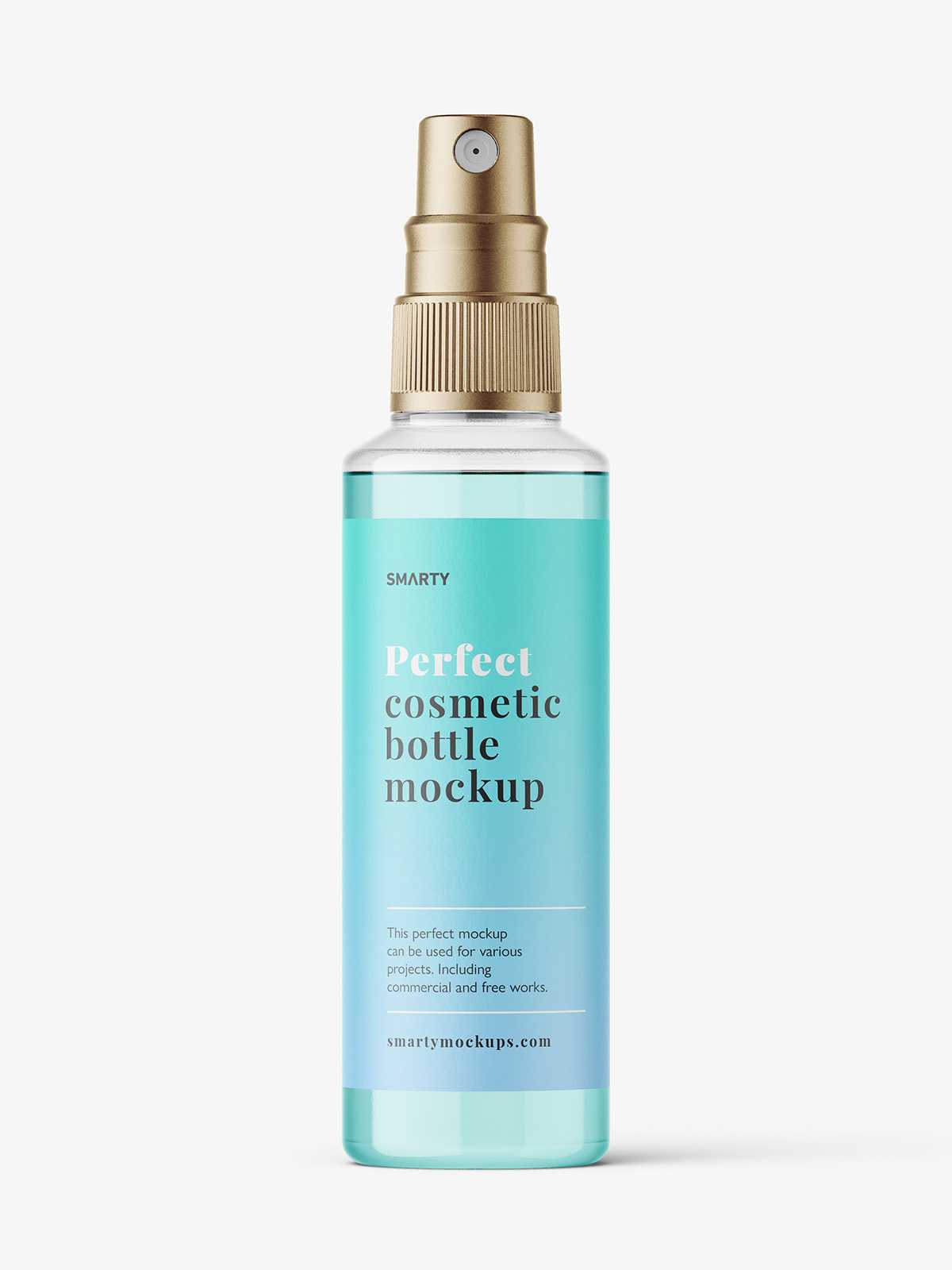Mist spray bottle mockup / clear
